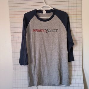 Gray and Blue Long Sleeve Men's Tee